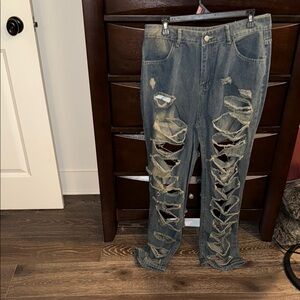 Distressed Blue Jeans for Women